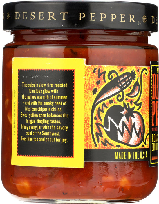 DESERT PEPPER: Roasted Tomato Chipotle Corn Medium Hot Salsa, 16 oz