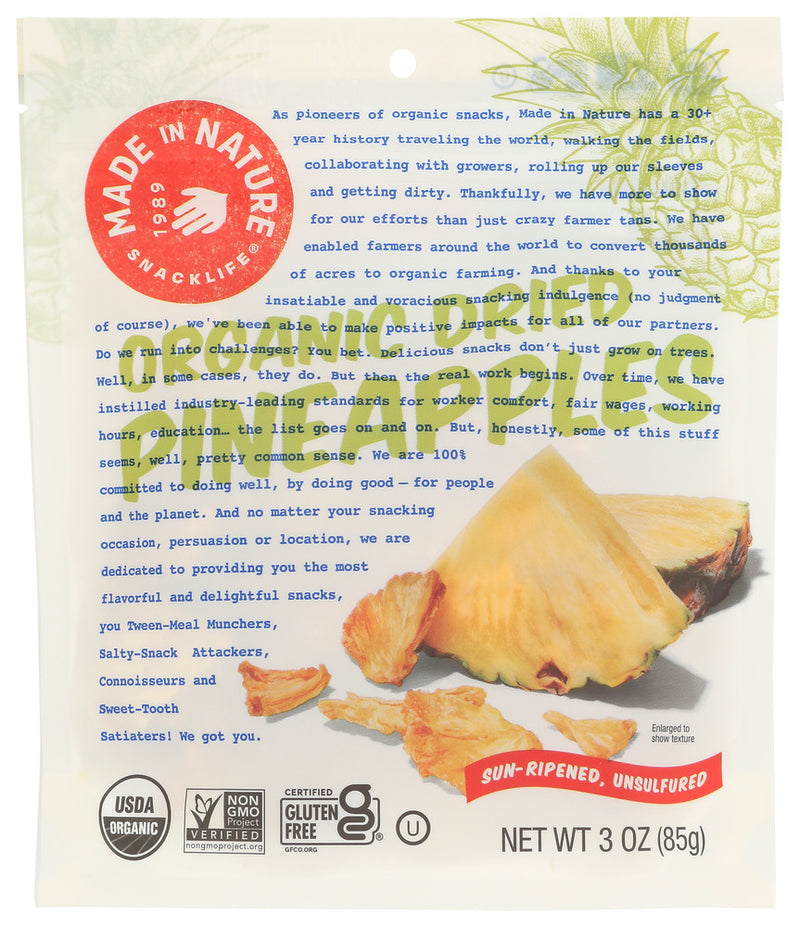 MADE IN NATURE: Organic Dried Pineapple, 3 oz