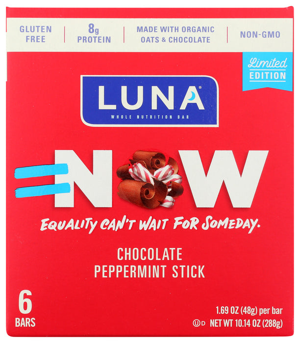 LUNA: Chocolate Peppermint Stick Bar, 10.14 oz