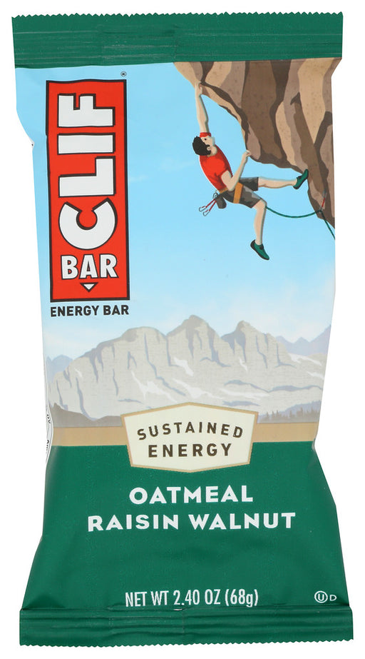 The taste of the Oatmeal Raisin Walnut CLIF BAR is all home-baked goodness: plump, organic raisins paired with sweet organic cinnamon and crunchy walnuts. So you might not expect it to be made with 10 grams of protein and 100% organic rolled oats. This non-GMO energy bar is ready to help you tackle any adventure.