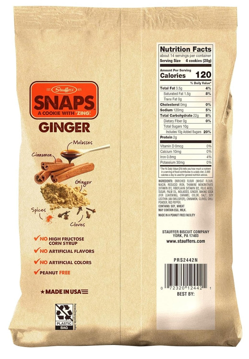 STAUFFER: Ginger Snaps Original Cookies, 14 oz