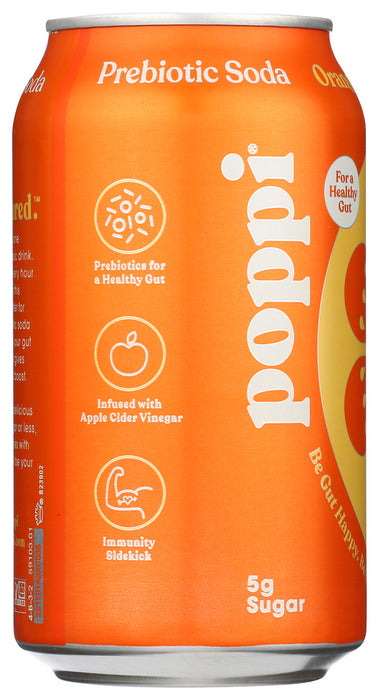 POPPI: Orange Prebiotic Soda, 12 fo