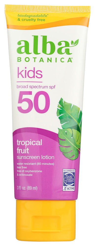 Alba Botanica Natural Very Emollient Sunscreen Kids SPF 45, 4 oz