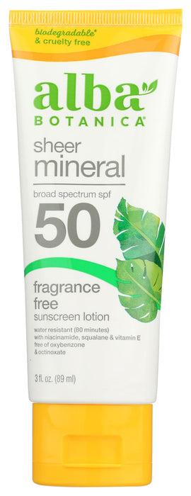 Alba Botanica Very Emollient Sunscreen Sport Mineral Protection SPF 45, 4 oz