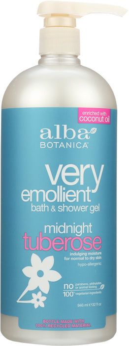 ALBA BOTANICA: Natural Very Emollient Bath & Shower Gel Midnight Tuberose, 32 oz