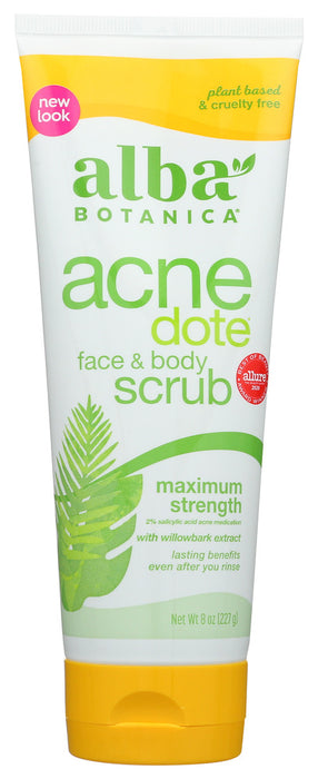 This powerful, botanically effective, dual-purpose face and body scrub is tough on backne but gentle enough for daily facial cleansing. Formulated with proven zit-zappers Salicylic Acid and Willow Bark Extract plus ground walnut shell, this scrub buffs away oil, dirt, and pore-plugging dead skin cells. Helps banish breakouts for visibly clearer skin without over-irritation.