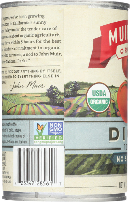 MUIR GLEN: Diced Tomatoes No Salt Added, 14.5 oz