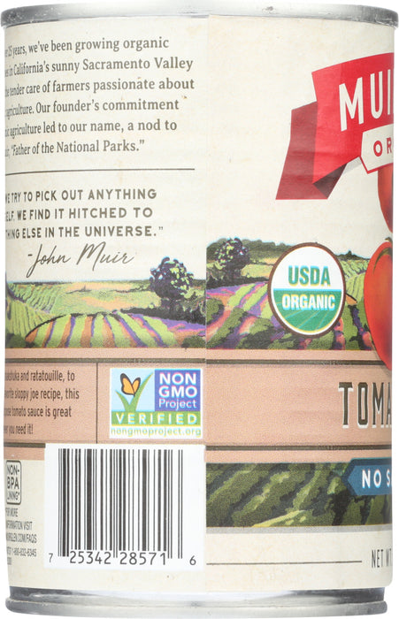 MUIR GLEN: Organic Tomato Sauce No Salt Added, 15 oz
