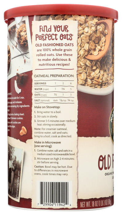 NATURES PATH: Organic Oven Toasted Oats Old Fashioned, 18 oz