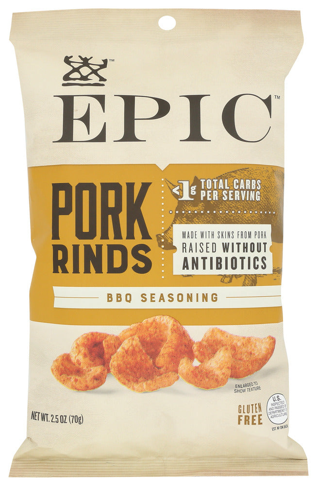 EPIC: Pork Rinds Tx Bbq, 2.5 oz - No Brand For Less