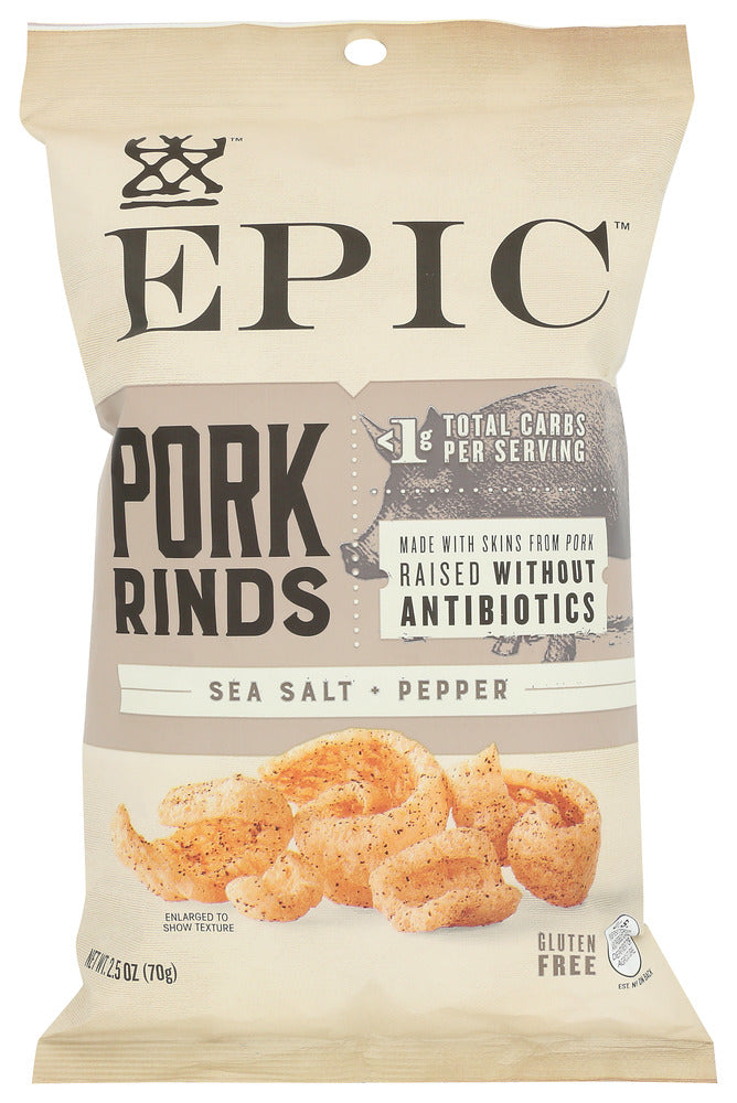 EPIC: Pork Rind Sea Slt Ppr, 2.5 oz - No Brand For Less