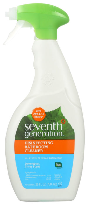 SEVENTH GENERATION: Lemongrass Citrus Scent Disinfecting Bathroom Cleaner, 26 oz