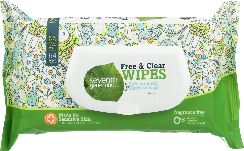 SEVENTH GENERATION: Wipe Baby Refill, 64 PC