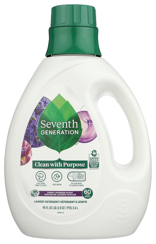 SEVENTH GENERATION: Liquid Laundry Detergent Fresh Lavender, 90 fo