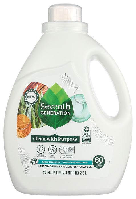 SEVENTH GENERATION: Liquid Laundry Sage & Cedar, 90 FO