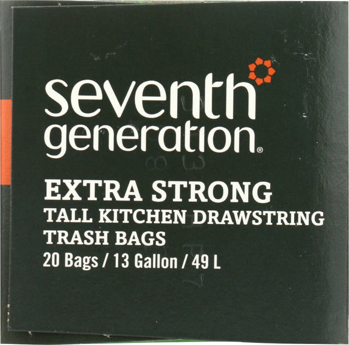 SEVENTH GENERATION: Tall Kitchen Bags 13 Gallon 2-Ply, 20 Bags
