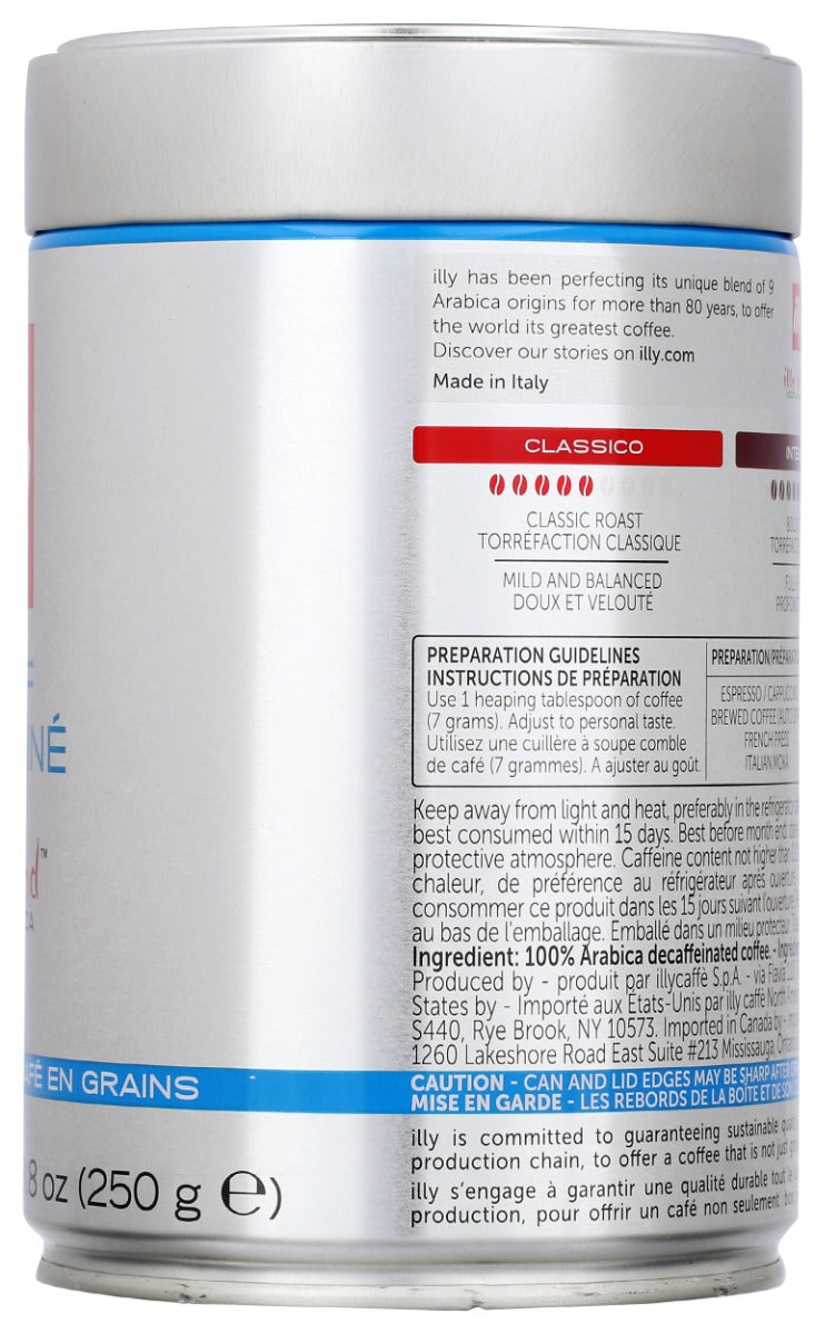ILLYCAFFE: Whole Bean Decaffeinated Coffee, 8.8 oz