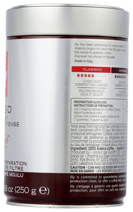 ILLYCAFFE: Ground Drip Dark Roast Coffee, 8.8 oz