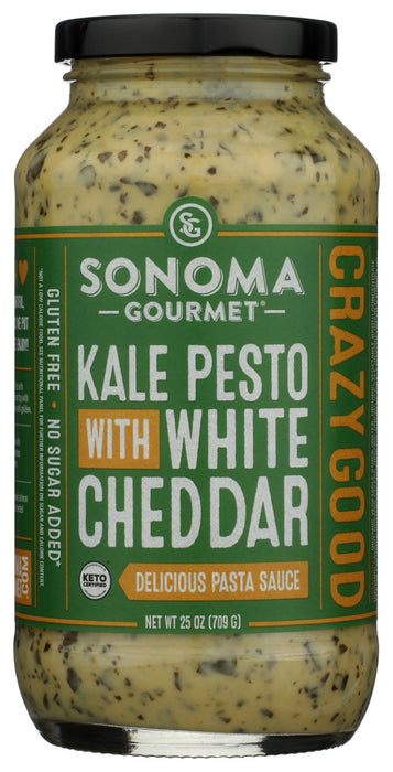 SONOMA GOURMET: Sauce Pasta Kale Pesto White Cheddar, 25 OZ