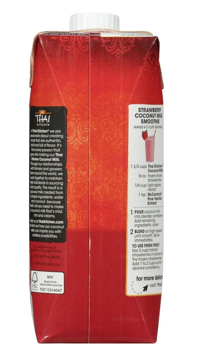 THAI KITCHEN: Unsweetened Coconut Milk, 25.36 fo