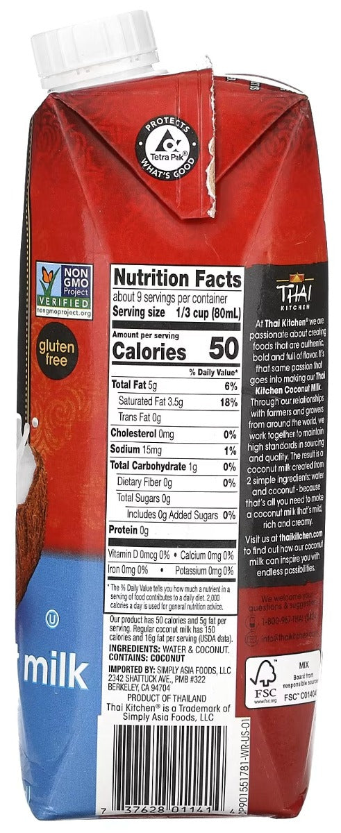 THAI KITCHEN: Lite Coconut Milk, 25.36 fo
