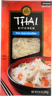 Use these noodles to make delicious and hearty bowls of homemade soup quickly and easily.
Versatile, easy to cook and delicious, Thai Kitchen Thin Rice Noodles add a memorable Thai flavor to mealtime. Just add to stir-fries, homemade soups or cold noodle salads! Our signature rice noodles are steam-cooked and slowly dried- never fried, ensuring an authentic flavor and quality.
