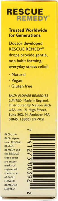 BACH ORIGINAL FLOWER ESSENCES: Rescue Remedy Natural Stress Relief, 0.7 oz