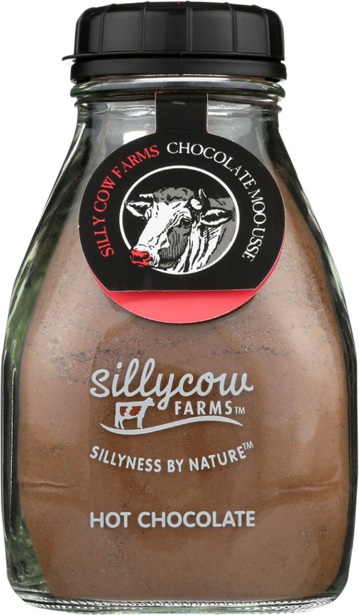 Sillycow Farms Hot Chocolates are all Certified Gluten Free, Non-GMO and Made with Only Real Ingredients! They are packed in a nostalgic real glass milk bottle which is a wonderful collectible¦ but is also reusable in many other useful ways. Our Chocolate Moo-usse lets you enjoy the richness and quality of this popular dessert!