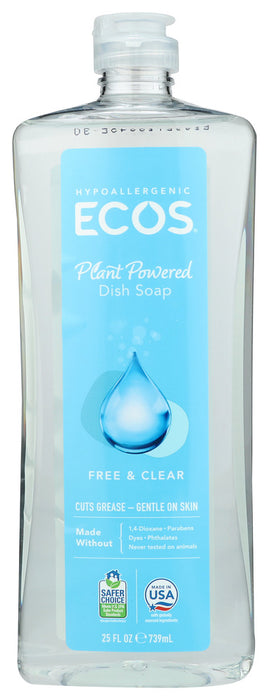 EARTH FRIENDLY: Ecos Dishmate Dish Liquid Free and Clear, 25 oz