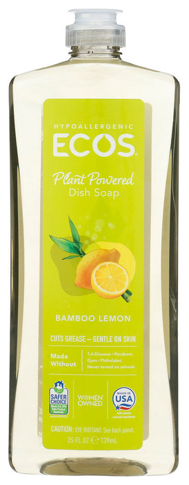 EARTH FRIENDLY: Dishmate Bamboo Lemon Dishwashing Liquid, 25 oz