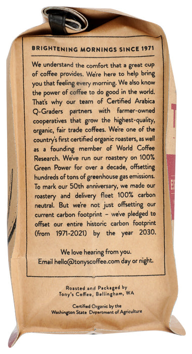 TONYS COFFEE: Espresso Noir Dark Roast Whole Bean Coffee, 12 oz