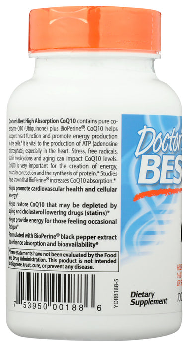 DOCTORS BEST: Hi Absorption Coq10 With BioPerine 100Mg, 120 vc