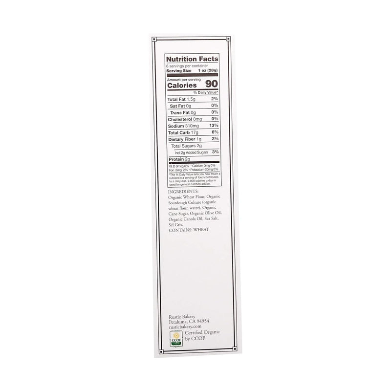 RUSTIC BAKERY: Olive Oil and Sel Gris Flatbread, 6 oz