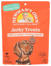 NEWMANS OWN: Dog Treat Beef Jerky Beef Sweet Potato, 5 oz