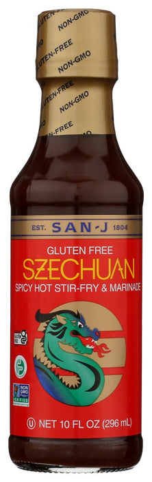 SAN J: Sauce Szechuan Hot and Spicy Gluten Free, 10 oz