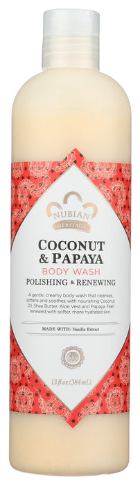 NUBIAN HERITAGE: Body Wash Coconut & Papaya, 13 oz