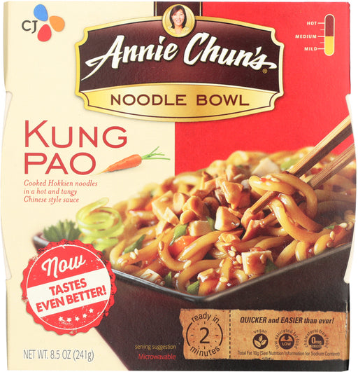 We've created our Kung Pao Noodle Bowl, combining pre-cooked hokkien noodles and a special blend of hot and tangy sauce with a touch of sweetness. Topped with peanuts, this flavorful Chinese noodle dish is sure to satisfy your taste buds.