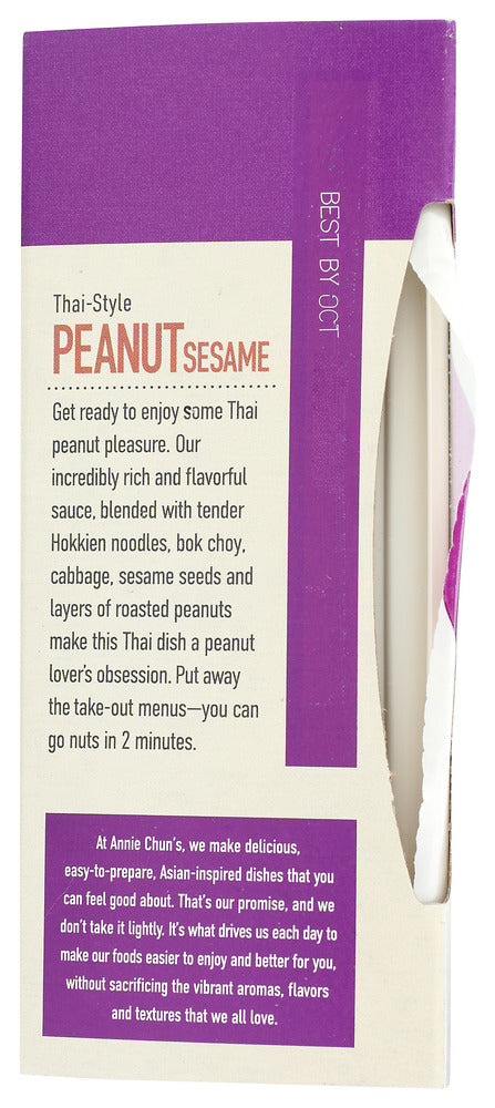 ANNIE CHUN'S: Peanut Sesame Noodle Bowl Mild, 8.7 oz