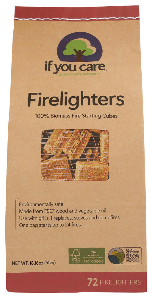 IF YOU CARE: 100% Biomass Firelighters, 72 pc