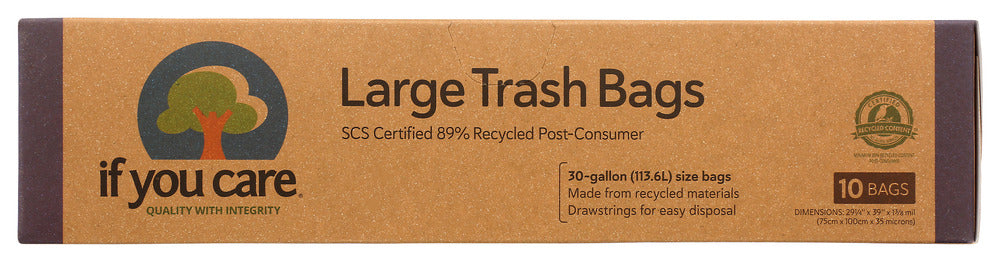 IF YOU CARE: 30 Gallon Recycled Large Trash Bags, 10 bg