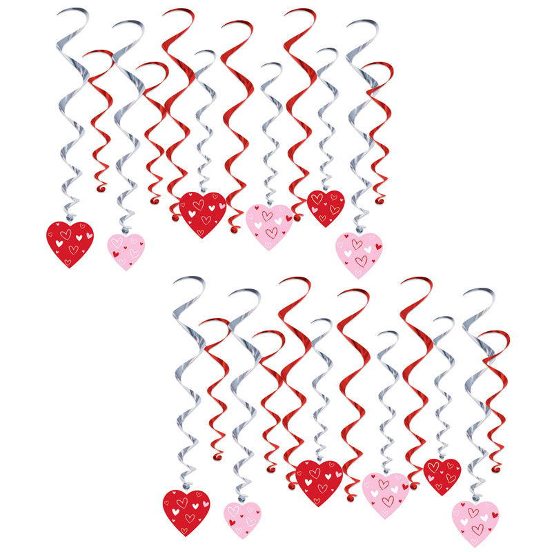 Valentine's Day Heart Whirls – 17½"-26" – (24/Pkg)