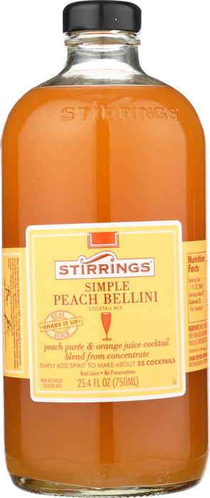 STIRRINGS: Peach Bellini Mix, 750 ml