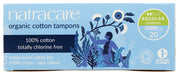 The Natracare tampon without applicator is made from a rolled wadding of 100% organic cotton. As the cotton gently absorbs the menstrual flow, the tampon expands widthways. Unlike the applicator style, this tampon is inserted using your longest finger which tucks into the flared end of the tampon to enable the tampon to be pushed into place. Deciding between an applicator and non-applicator tampon is generally a matter of personal preference.