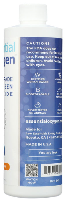 ESSENTIALOXYGEN: Hydrogen Peroxide 3% USP, 16 oz