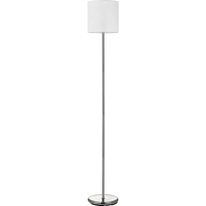 Lorell Linen Shade 10-watt LED Floor Lamp - 65" Height - 12" Width - 10 W LED Bulb - Brushed Nickel - Floor-mountable - Silver - for Living Room, Office, Lobby
