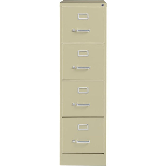 Lorell Commercial-grade Vertical File - 4-Drawer - 15" x 22" x 52" - 4 x Drawer(s) for File - Letter - Lockable, Ball-bearing Suspension - Putty - Steel - Recycled