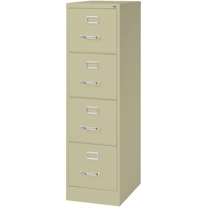 Lorell Commercial-grade Vertical File - 4-Drawer - 15" x 22" x 52" - 4 x Drawer(s) for File - Letter - Lockable, Ball-bearing Suspension - Putty - Steel - Recycled