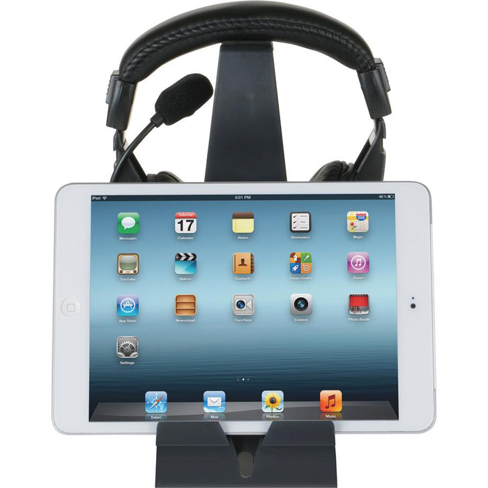Allsop Headset Hangout, Universal Headphone Stand & Tablet Holder - (31661) - Allsop Headset Hangout, Universal Headphone Stand & Tablet Holder - 9.5" x 3.5" x 8" x - 1 Each - Black