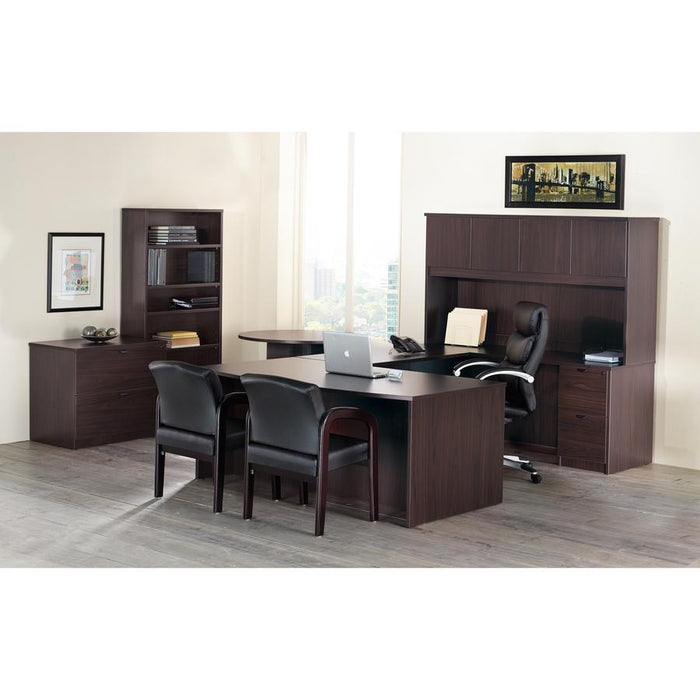 Lorell Prominence 2.0 Left Return - 42" x 24"29" , 1" Top - 2 x File Drawer(s) - Band Edge - Material: Particleboard - Finish: Espresso Laminate, Thermofused Melamine (TFM)
