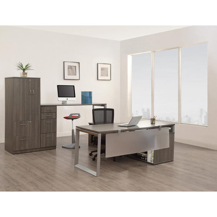 Lorell Relevance Series 2-Drawer File Cabinet Credenza w/Open Shelf - 29.5" x 22"23.1" - 2 x File Drawer(s) - 1 Shelve(s) - Finish: Charcoal, Laminate